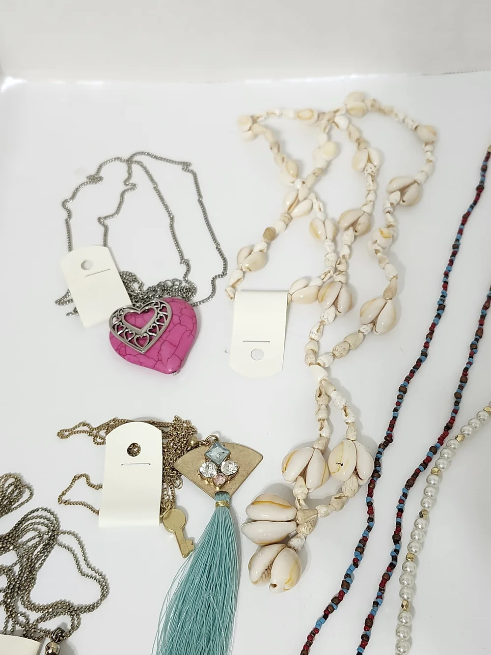 Assorted Mix Long Necklaces 12 Pieces Beaded Shell Chain Tassel Vintage To Now